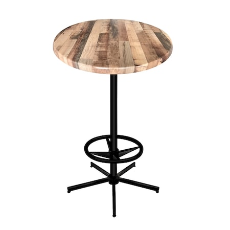Holland Bar Stool Co 42" Tall In/Outdoor All-Season Table, 36" dia. Rustic Top OD21642BWOD36RRustic